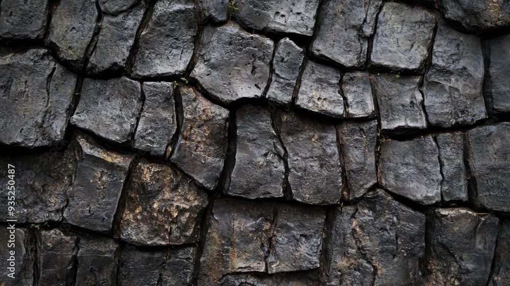 Close-up shot of weathered, cracked bark texture in a forest displaying natural patterns Close-up shot of weathered, cracked bark texture in a forest displaying natural patterns