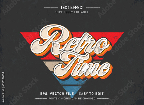 Retro vintage editable text effect