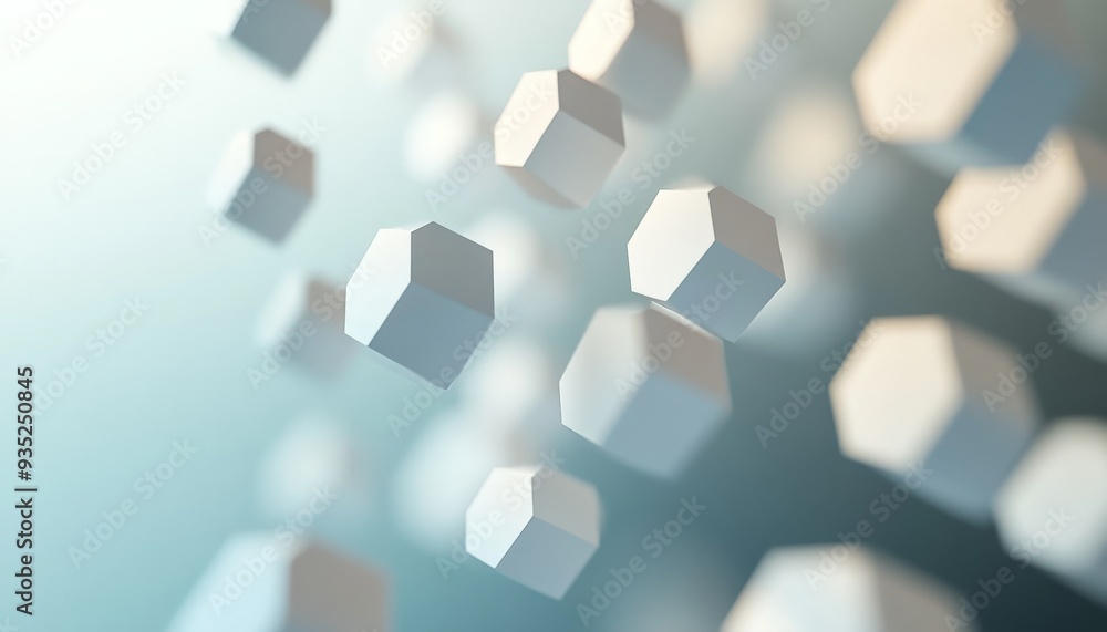 Abstract 3D Hexagons in Motion. Abstract 3D Hexagons in Motion.