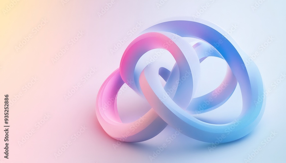 Abstract 3D Rings with Pastel Colors. Abstract 3D Rings with Pastel Colors.