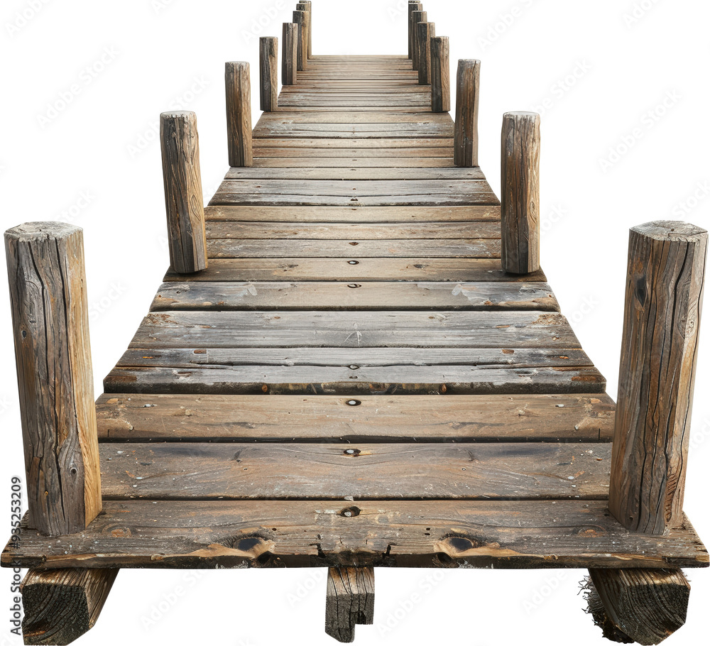 Obraz premium Wooden bridge on transparent background. PNG
