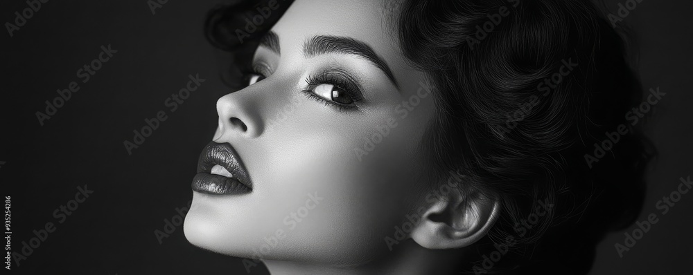 Monochrome portrait of enduring classic beauty. Monochrome portrait of enduring classic beauty.