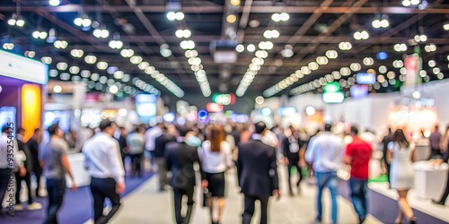 Blurred background of a crowded public event exhibition hall, event, exhibition, blurred, background, public, hall