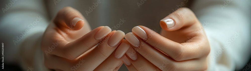 Simple and refined close-up of natural nails. Simple and refined close-up of natural nails.