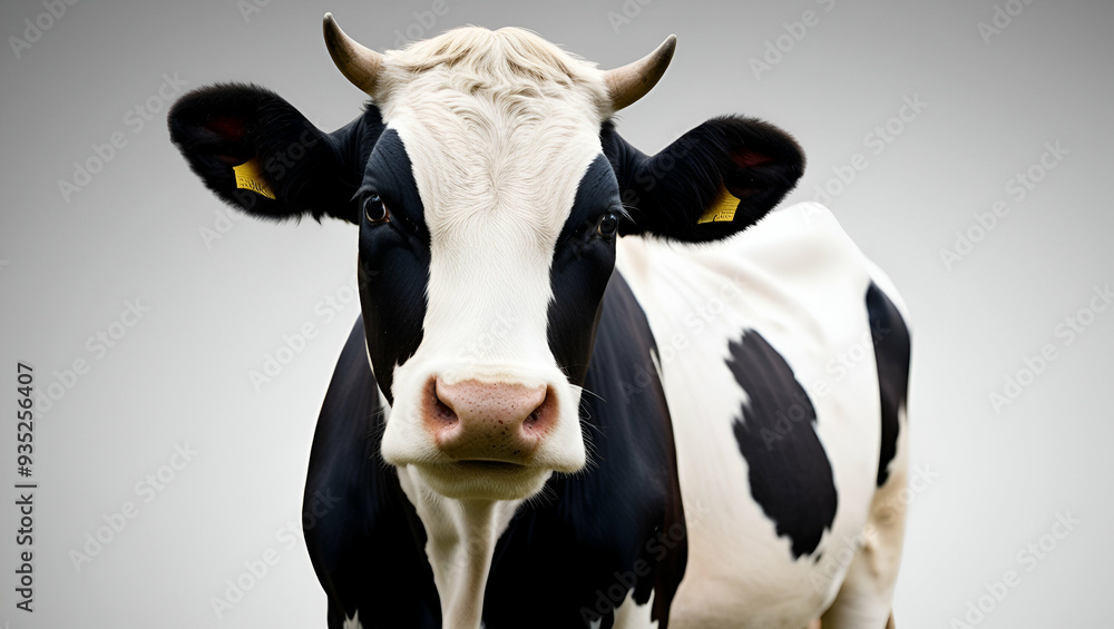white and black cow with a distinc ai generative white and black cow with a distinc ai generative