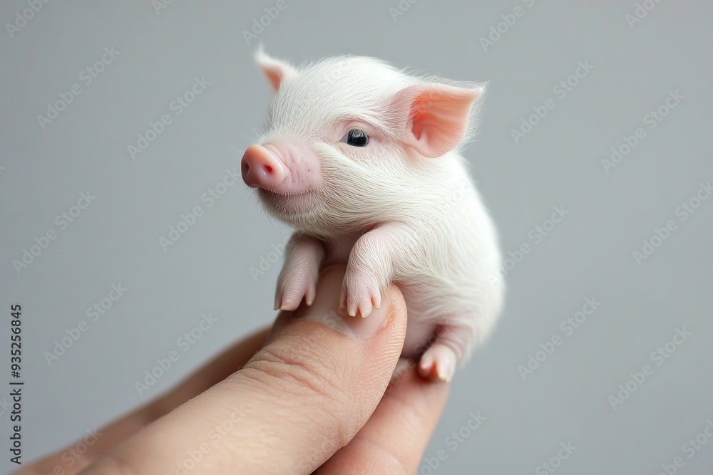 The smallest baby animal in the world and, sitting on someone's finger, is undoubtedly cute and adorable. The photo is very realistic and accurately reflects the fine features of the miniature animal.