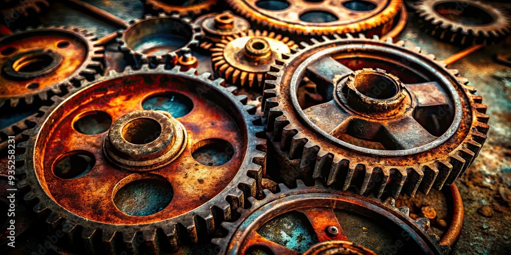 Rusty Old Gears Weathered Patina Moody High Contrast Macro Textures Grungy Industrial Urban Distressed Atmosphere Rusty Old Gears Weathered Patina Moody High Contrast Macro Textures Grungy Industrial Urban Distressed Atmosphere