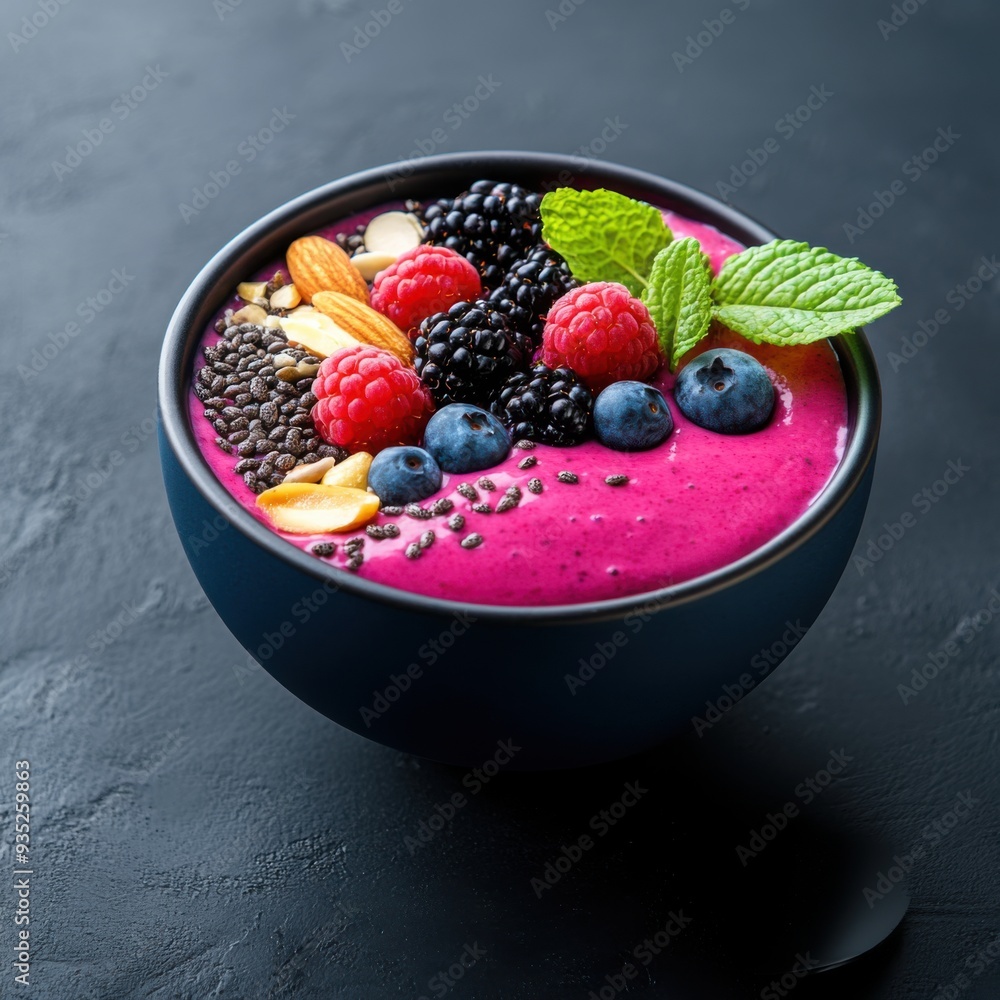 Vibrant Superfood Smoothie Bowl with Fresh Berries, Nuts, and Seeds for Healthy Living Vibrant Superfood Smoothie Bowl with Fresh Berries, Nuts, and Seeds for Healthy Living
