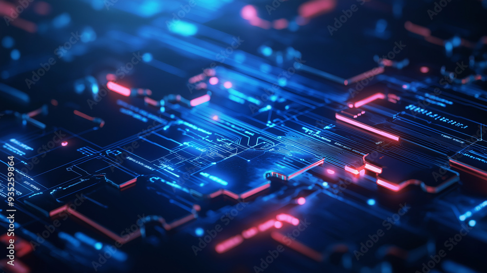 API integration represented by interlocking digital puzzle pieces, illuminated against a high-tech, abstract backdrop with flowing data lines API integration represented by interlocking digital puzzle pieces, illuminated against a high-tech, abstract backdrop with flowing data lines