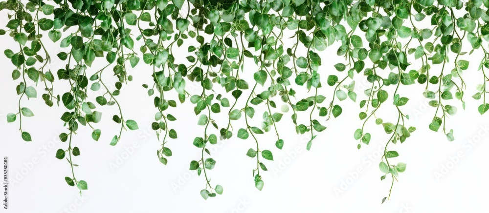 Green Hanging Vines on White Background Green Hanging Vines on White Background