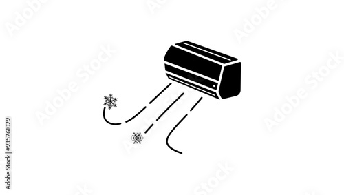 air conditioner , black isolated