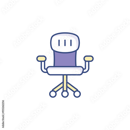 Office Chair icon design with white background stock illustration photo