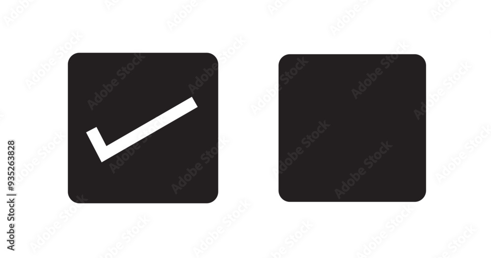 Check icon set. checkmark vector symbol. accept, verify or done check mark sign. right checkbox button in black filled and outlined style. Check icon set. checkmark vector symbol. accept, verify or done check mark sign. right checkbox button in black filled and outlined style.