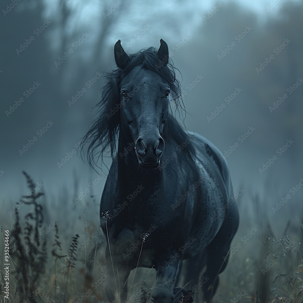 Black Horse in the Mist