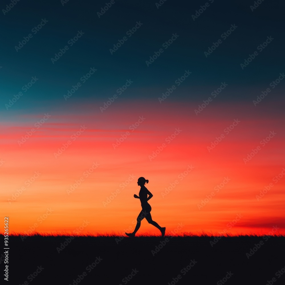 Embracing a New Dawn - Silhouette of Runner at Sunrise Welcoming Fresh Start and Opportunity for Success Embracing a New Dawn - Silhouette of Runner at Sunrise Welcoming Fresh Start and Opportunity for Success