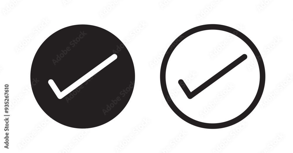 Check vector icon set. checkmark vector icon. accept, verify or done check mark sign. right checkbox button suitable for apps and websites UI designs. Check vector icon set. checkmark vector icon. accept, verify or done check mark sign. right checkbox button suitable for apps and websites UI designs.