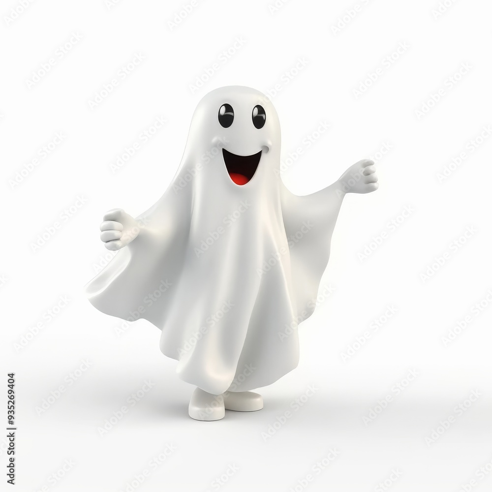Cute Cartoon Ghost Illustration for Halloween Decorations and Children’s Parties Cute Cartoon Ghost Illustration for Halloween Decorations and Children’s Parties