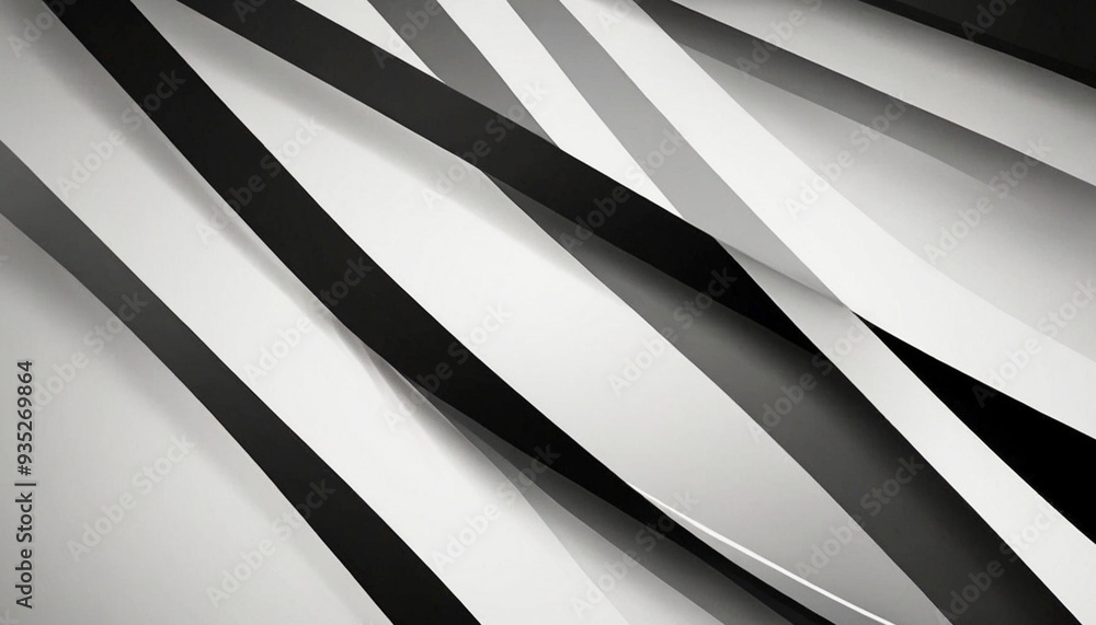 Obraz premium Abstract background with white and black stripes, smooth lines. Beautiful gradient, color transition. Banner for the site.