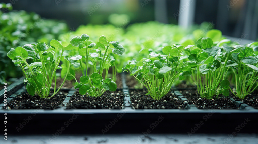 Visual comparison of plant growth in hydroponic vs. soil-based systems, showing the differences in speed and yield. Visual comparison of plant growth in hydroponic vs. soil-based systems, showing the differences in speed and yield.