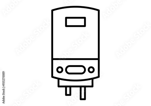 Icono negro de caldera para calefacción por gas