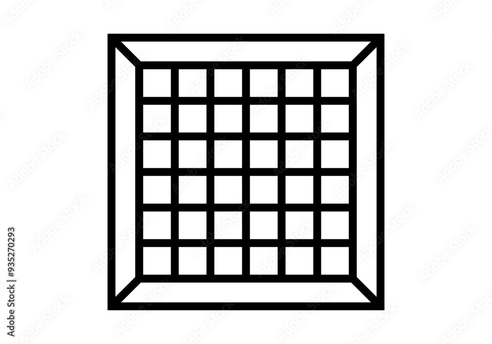 Icono de reja de ventilación enmarcada Icono de reja de ventilación enmarcada