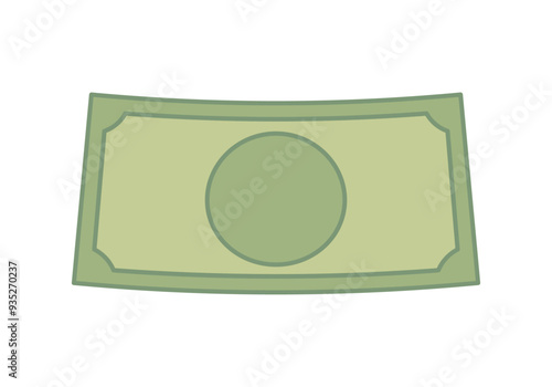 Billete verde curvo de dinero en efectivo