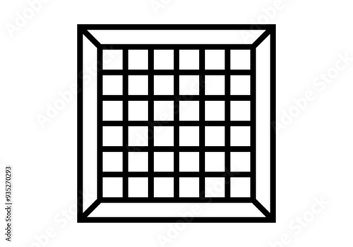 Icono de reja de ventilación enmarcada
