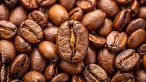 Close up of a single coffee bean, coffee, bean, close up, macro, texture, brown, espresso, caffeine, roasted, aromatic