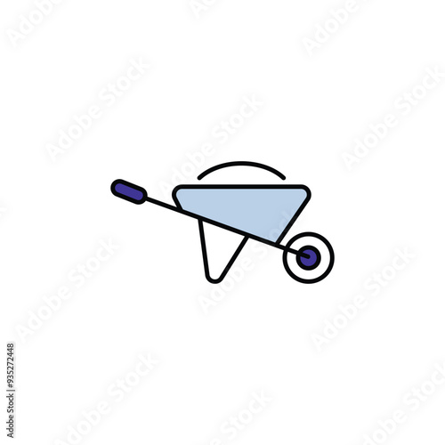 Wheelbarrow icon design with white background stock illustration