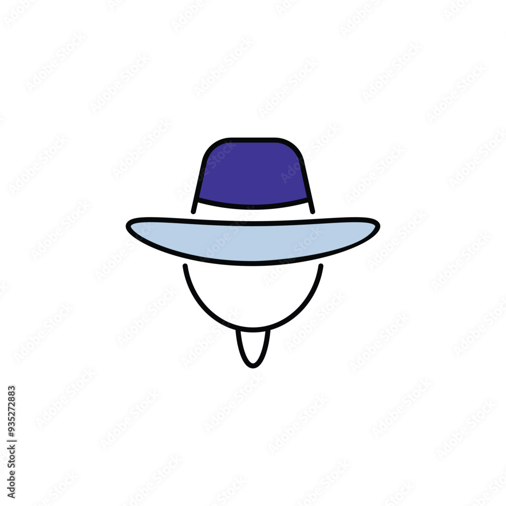 Farmer Hat icon design with white background stock illustration Farmer Hat icon design with white background stock illustration