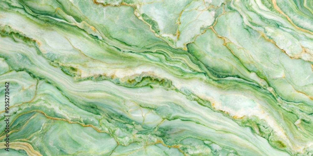 Obraz premium Marble texture with green swirls and veins, green, marble, texture, pattern, background, elegant, luxurious, natural, stone