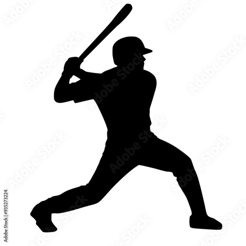 baseball player silhouette vector