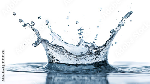 A vibrant splash of water captured mid-air, showcasing droplets and waves for a refreshing and dynamic visual impact.