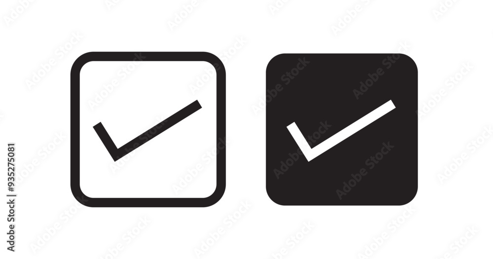 Check vector icon set. checkmark vector icon. accept, verify or done check mark sign. right checkbox button suitable for apps and websites UI designs. Check vector icon set. checkmark vector icon. accept, verify or done check mark sign. right checkbox button suitable for apps and websites UI designs.