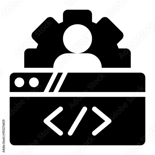 back end, developer, web developer, web programmer, website, webmaster, backend developer solid or glyph icon