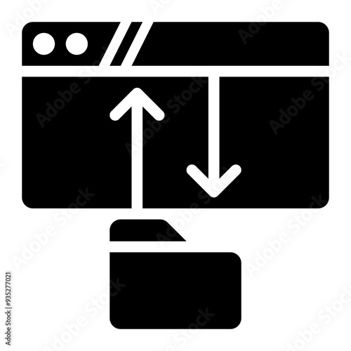 ftp, file transfer, protocol, web, website solid or glyph icon