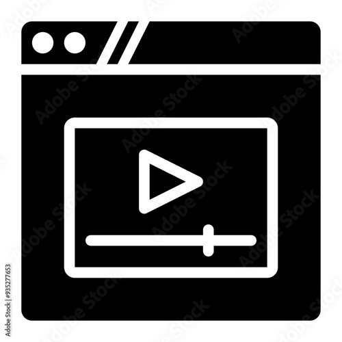 streaming, video, web, website, entertainment, video streaming solid or glyph icon