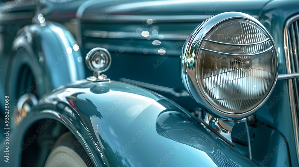 Historic automobile detail with a classic appearance