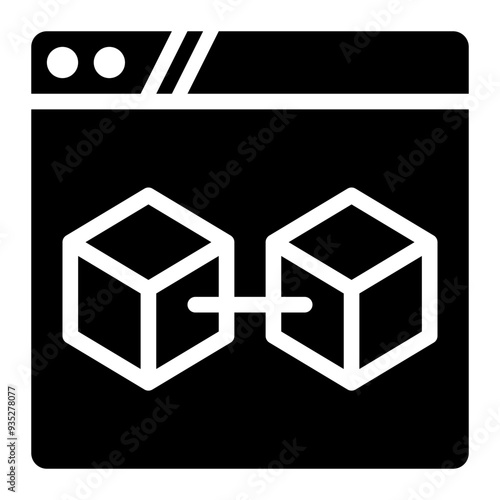 web3, website, web, internet, blockchain, decentralized solid or glyph icon