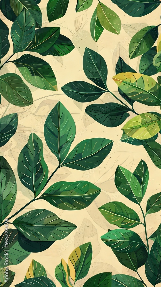 Understated leafy green patterns with space for text Understated leafy green patterns with space for text