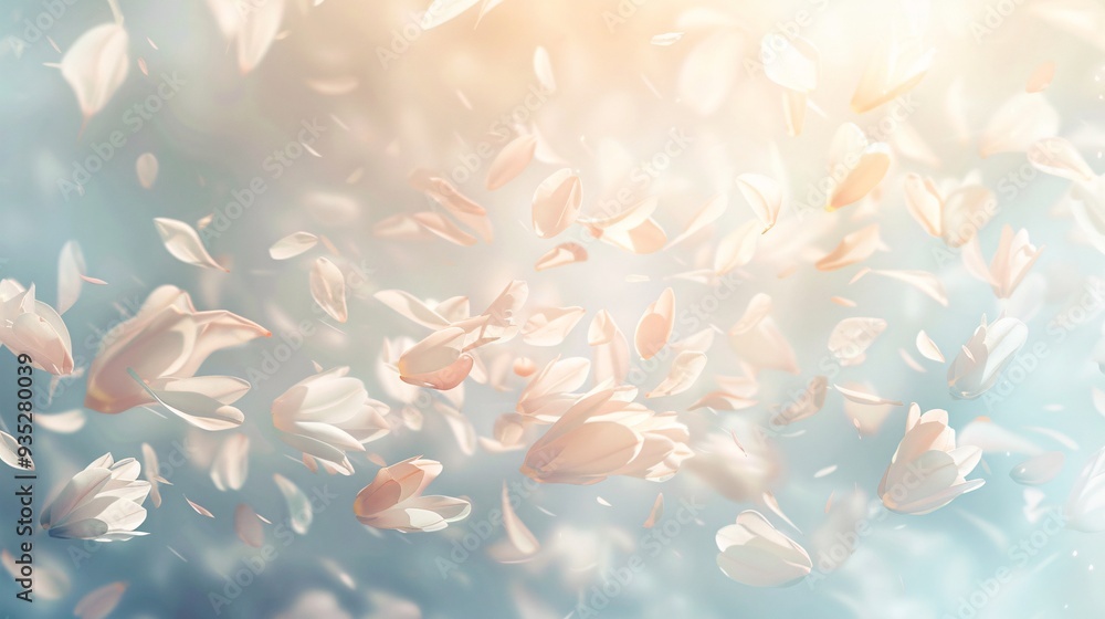 4. Dreamy floral abstract background with white petals gently floating, forming an ethereal design that includes a generous space for your text. 4. Dreamy floral abstract background with white petals gently floating, forming an ethereal design that includes a generous space for your text.