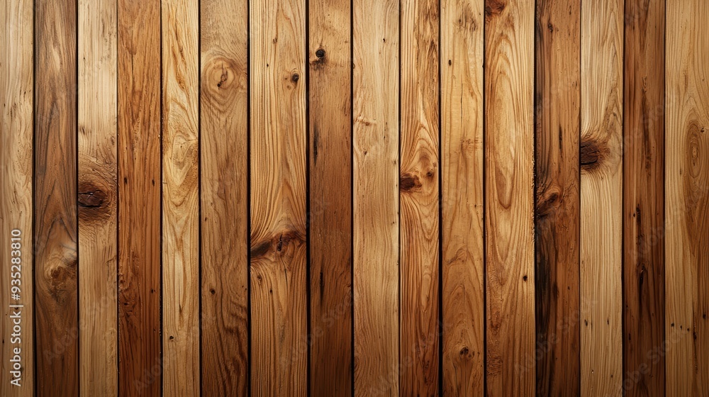 Close-up of Wooden Planks with Natural Knots and Grain in a Vertical Arrangement Close-up of Wooden Planks with Natural Knots and Grain in a Vertical Arrangement