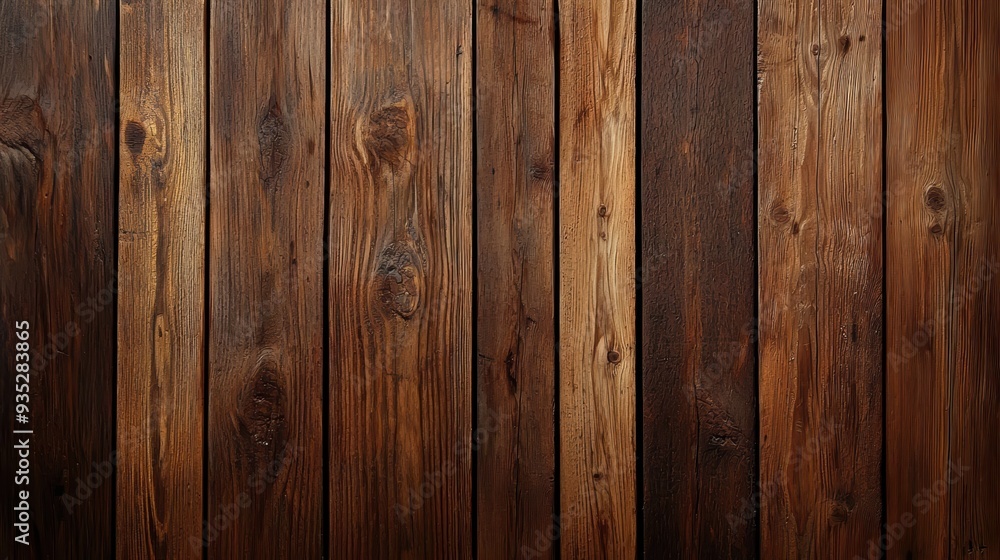 Fototapeta premium Rich Textured Wooden Planks with Warm Tones in Smooth Natural Finish for Rustic Design