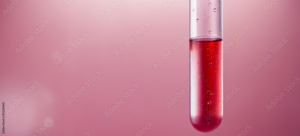 Playful and whimsical image of a red liquid-filled test tube wit Playful and whimsical image of a red liquid-filled test tube wit