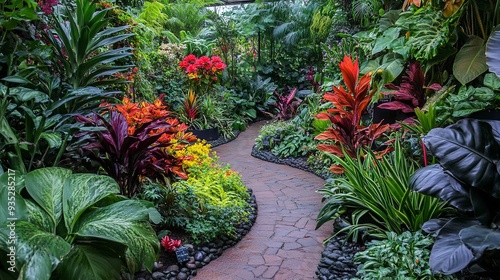 Fototapeta Naklejka Na Ścianę i Meble -  Exotic gardens with many rare and unusual flowering 