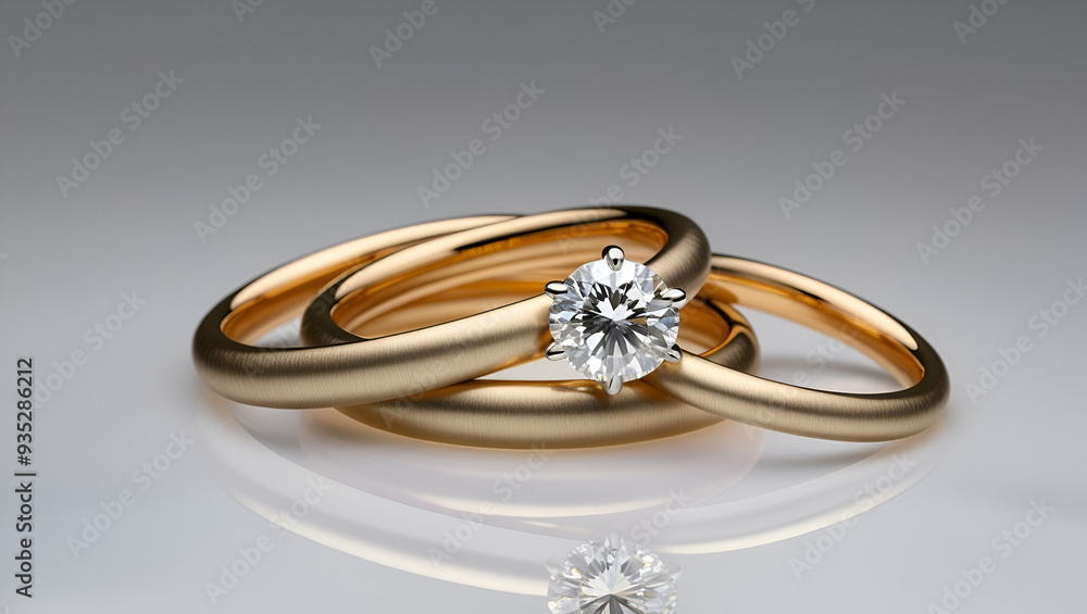 A meticulously crafted set of golden rings ad ai generative A meticulously crafted set of golden rings ad ai generative