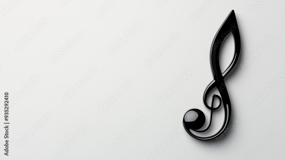 Black Musical Notes On A Clean White Background, Simple And Elegant Black Musical Notes On A Clean White Background, Simple And Elegant
