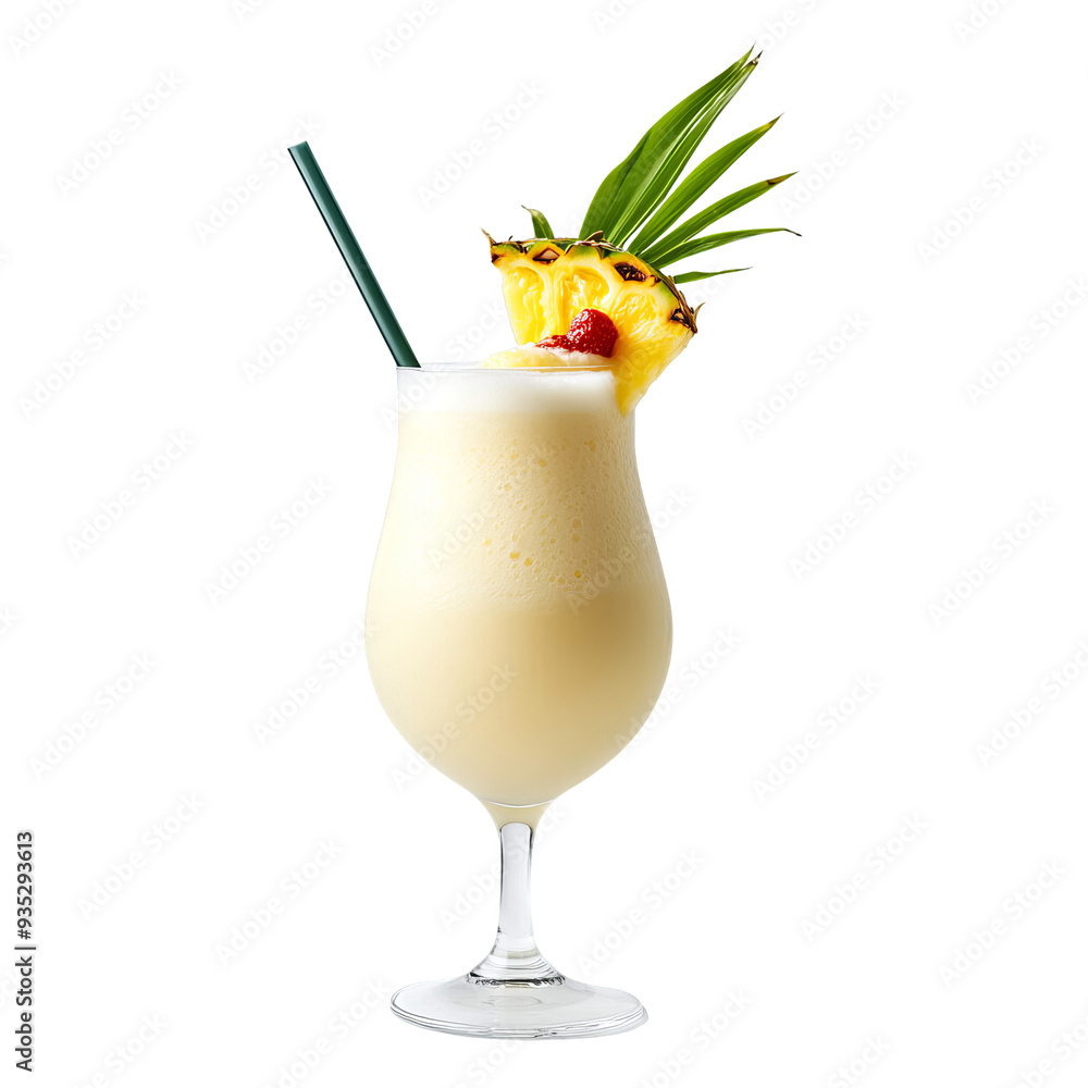 Pina Colada Cocktail with Pineapple Garnish Pina Colada Cocktail with Pineapple Garnish