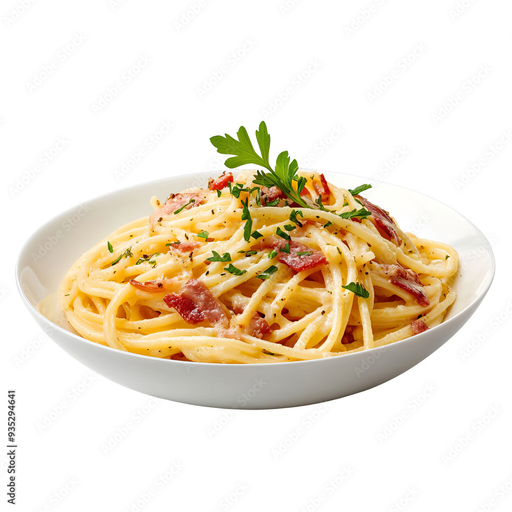 Delicious Carbonara Pasta with Bacon and Parsley Delicious Carbonara Pasta with Bacon and Parsley