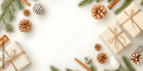 Pastel Christmas Background with Delicate Decor